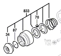 Manchon porte-outil GAH 350 SRE / GBH 2-24 DSR / GBH 2-20 SRE